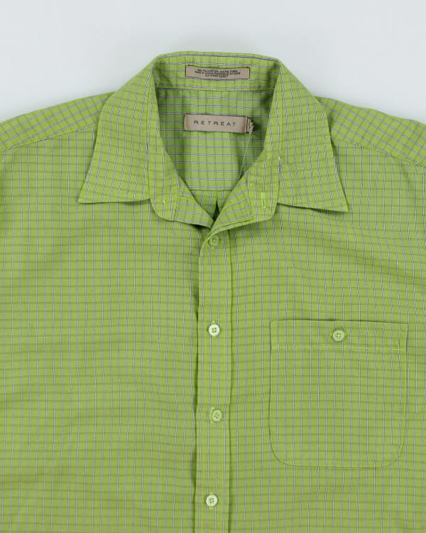 Y2k 00s Retreat Green Check Shirt - M