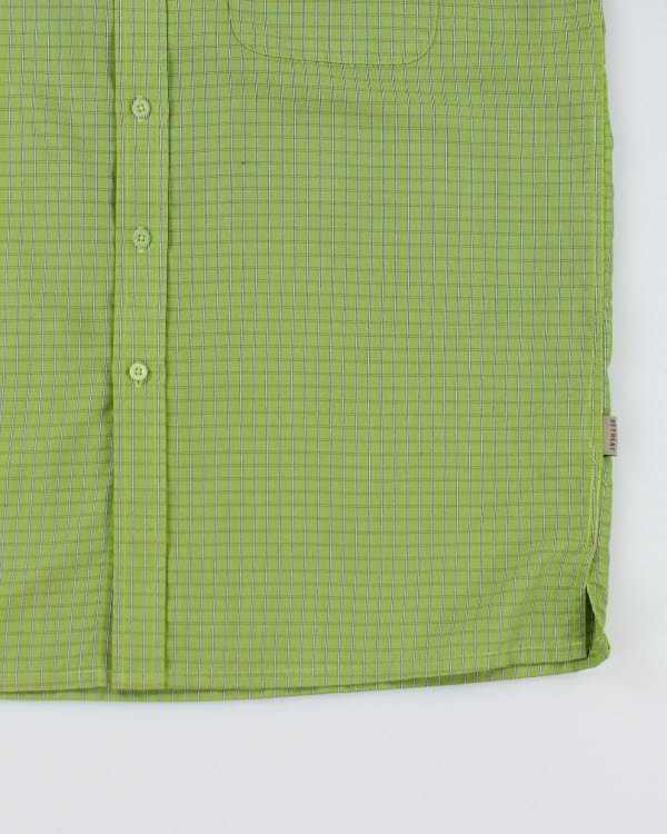 Y2k 00s Retreat Green Check Shirt - M