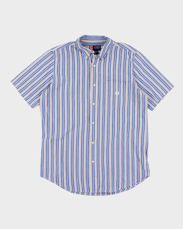 Vintage 2000s Chaps Stripy Short Sleeve Shirt - M