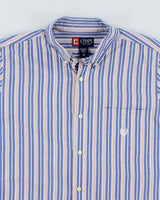 Vintage 2000s Chaps Stripy Short Sleeve Shirt - M