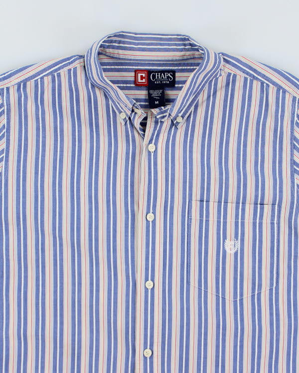 Vintage 2000s Chaps Stripy Short Sleeve Shirt - M