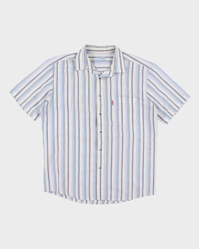 Vintage 90's Men's Striped Short Sleeve Shirt - XL