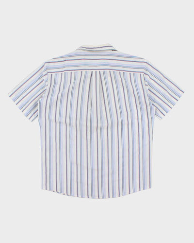 Vintage 90's Men's Striped Short Sleeve Shirt - XL