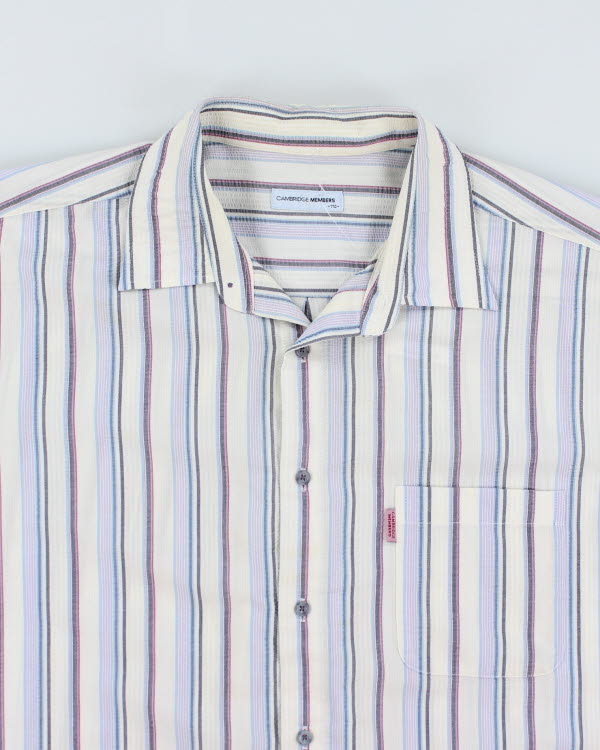 Vintage 90's Men's Striped Short Sleeve Shirt - XL