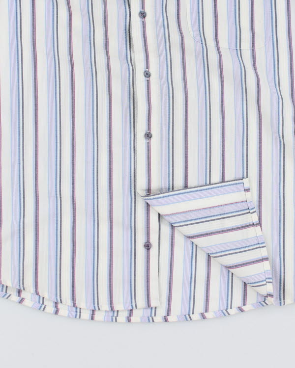 Vintage 90's Men's Striped Short Sleeve Shirt - XL
