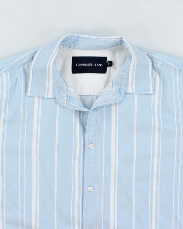 Vintage Men's Calvin Klein Striped Short Sleeve Shirt - L