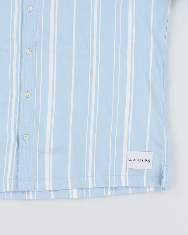 Vintage Men's Calvin Klein Striped Short Sleeve Shirt - L