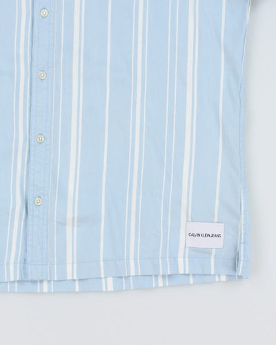 Vintage Men's Calvin Klein Striped Short Sleeve Shirt - L