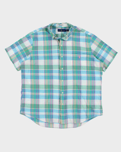Vintage Men's Ralph Lauren Patterned Short Sleeve Shirt - XL