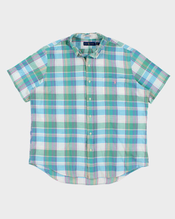 Vintage Men's Ralph Lauren Patterned Short Sleeve Shirt - XL