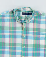 Vintage Men's Ralph Lauren Patterned Short Sleeve Shirt - XL