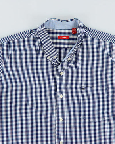 Vintage Men's IZOD Patterned Short Sleeve Shirt - XL