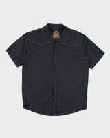 Vintage Y2K Western Style Short Sleeve Shirt - L