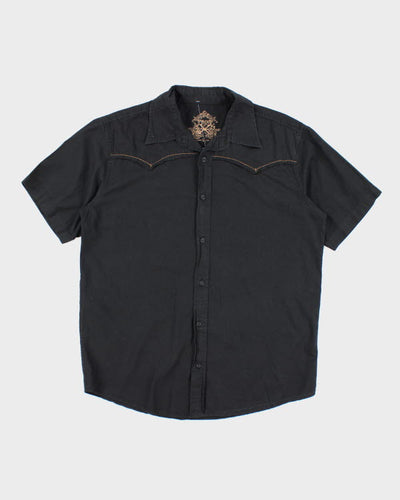 Vintage Y2K Western Style Short Sleeve Shirt - L