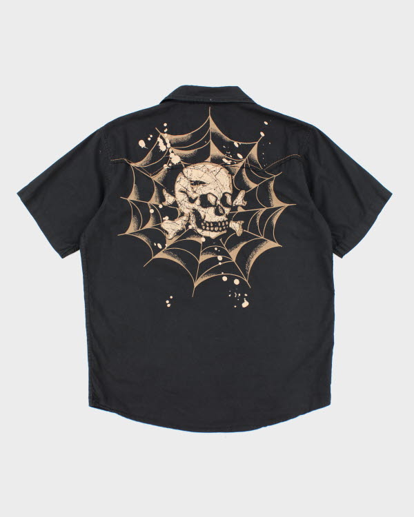 Vintage Y2K Western Style Short Sleeve Shirt - L
