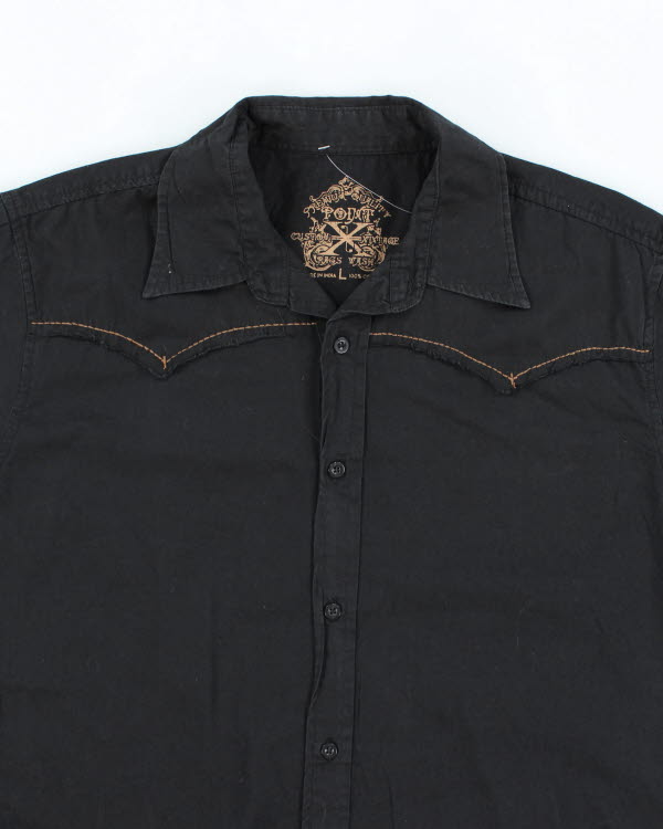 Vintage Y2K Western Style Short Sleeve Shirt - L