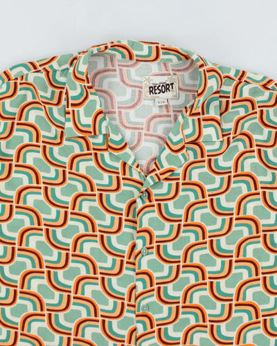 Vintage 90's Heritage Patterned Hawaiian Shirt - L