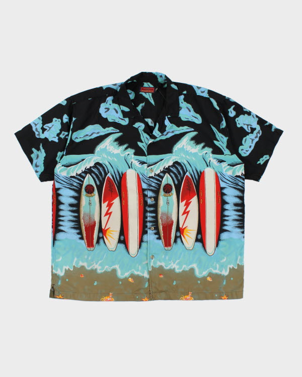 Vintage 90's Surf Board Printed Hawaiian Shirt - XL