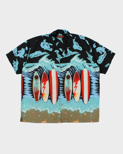Vintage 90's Surf Board Printed Hawaiian Shirt - XL