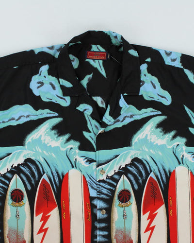 Vintage 90's Surf Board Printed Hawaiian Shirt - XL