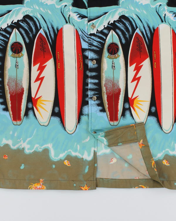 Vintage 90's Surf Board Printed Hawaiian Shirt - XL