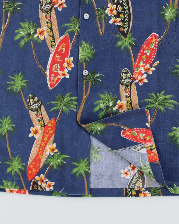 Vintage All Over Print Hawaiian Shirt - M