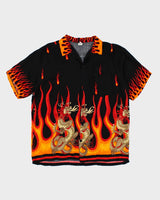 Vintage Y2K Flame Short Sleeve Shirt - L