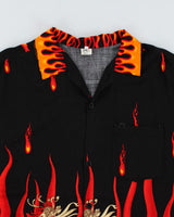 Vintage Y2K Flame Short Sleeve Shirt - L