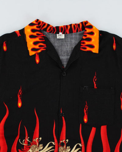 Vintage Y2K Flame Short Sleeve Shirt - L