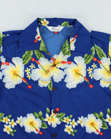 Vintage Cropped Floral Hawaiian Shirt - L