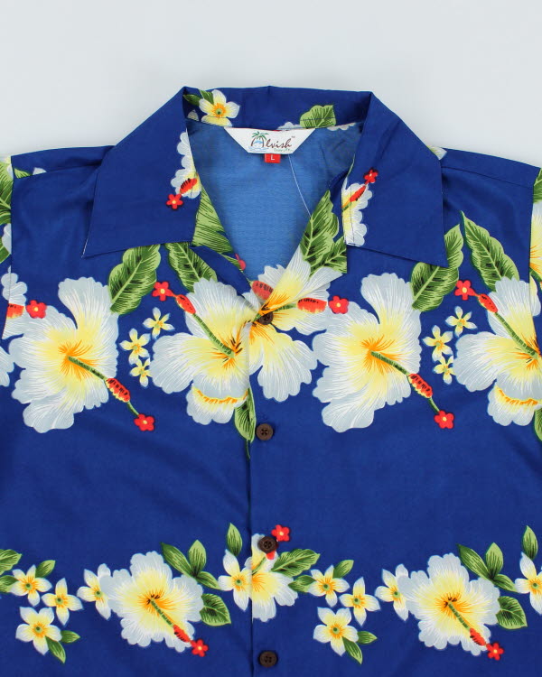 Vintage Cropped Floral Hawaiian Shirt - L