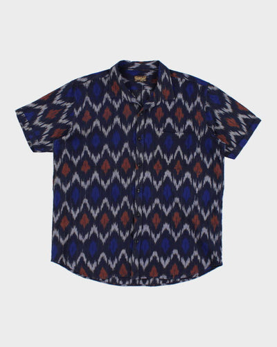 Vintage 80's Patterned Short Sleeve Shirt - XL