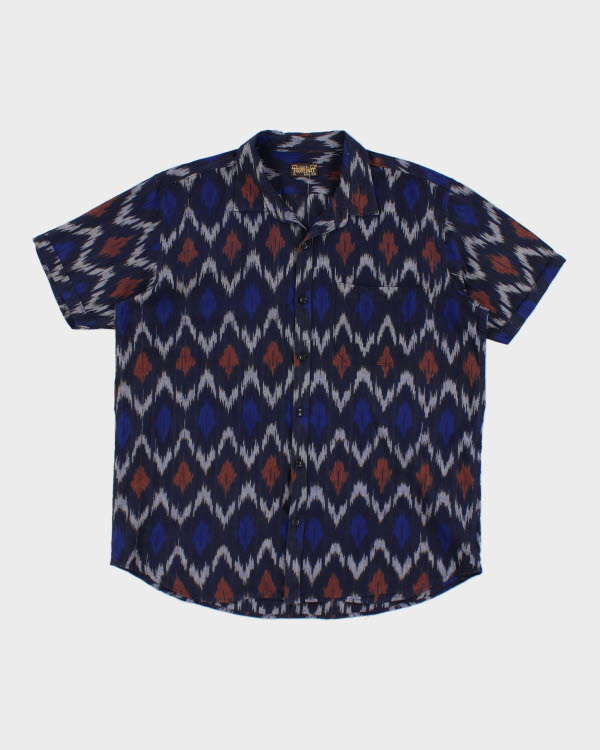 Vintage 80's Patterned Short Sleeve Shirt - XL