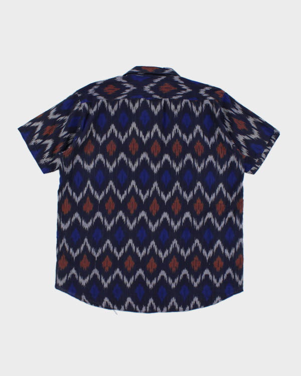 Vintage 80's Patterned Short Sleeve Shirt - XL