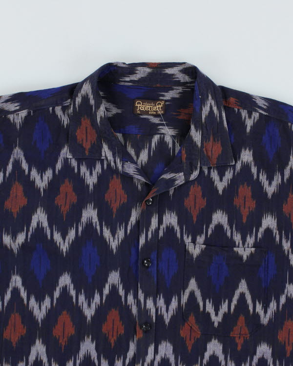 Vintage 80's Patterned Short Sleeve Shirt - XL