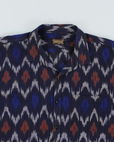 Vintage 80's Patterned Short Sleeve Shirt - XL