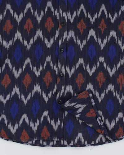 Vintage 80's Patterned Short Sleeve Shirt - XL