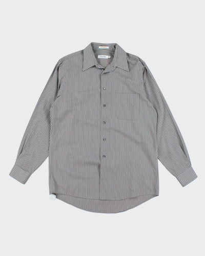 Vintage Calvin Klein Striped Long Sleeve Shirt - L