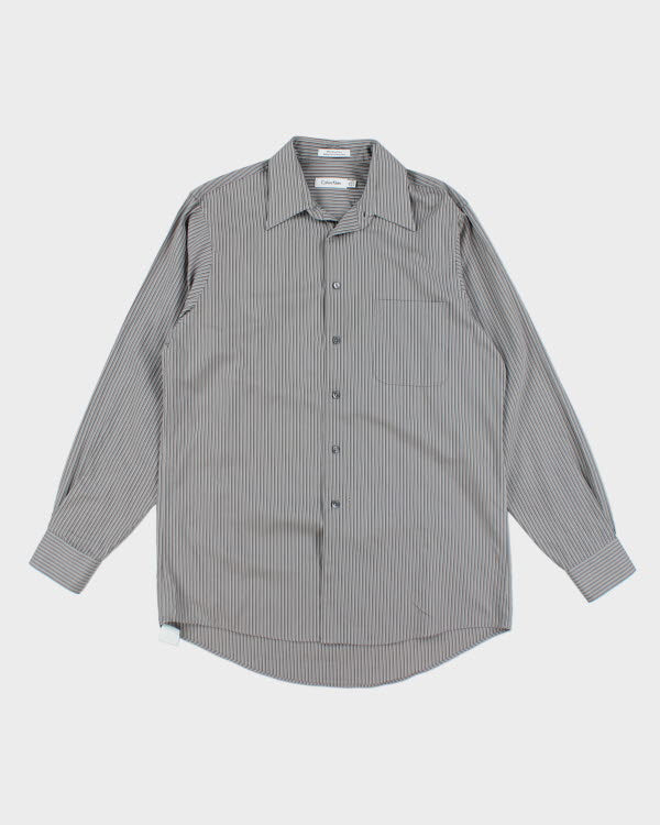 Vintage Calvin Klein Striped Long Sleeve Shirt - L
