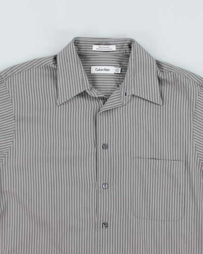 Vintage Calvin Klein Striped Long Sleeve Shirt - L