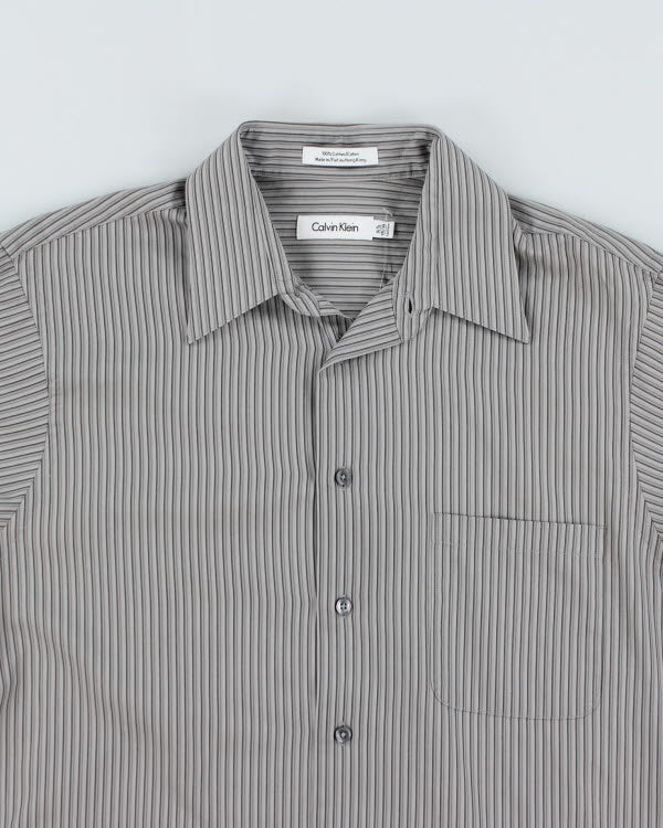 Vintage Calvin Klein Striped Long Sleeve Shirt - L