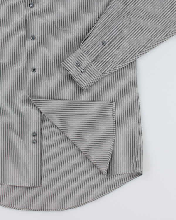 Vintage Calvin Klein Striped Long Sleeve Shirt - L