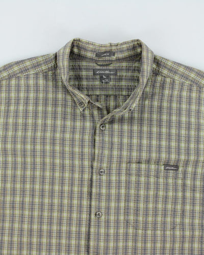 Y2k 00s Eddie Bauer Seersucker Check Shirt - XL