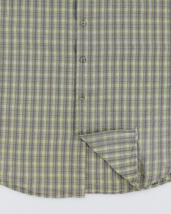 Y2k 00s Eddie Bauer Seersucker Check Shirt - XL