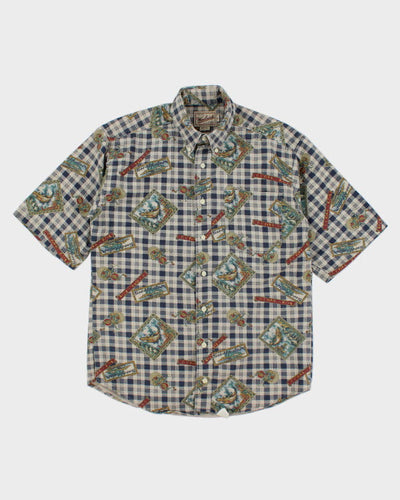 Vintage 90s Woolrich Trout All over Print Shirt - M