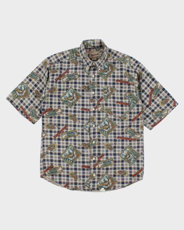 Vintage 90s Woolrich Trout All over Print Shirt - M