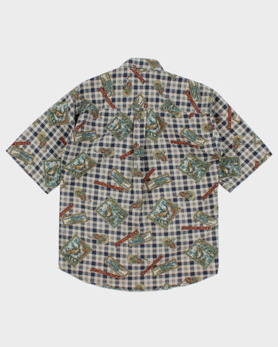 Vintage 90s Woolrich Trout All over Print Shirt - M