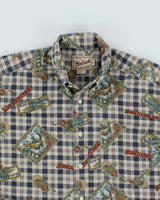 Vintage 90s Woolrich Trout All over Print Shirt - M