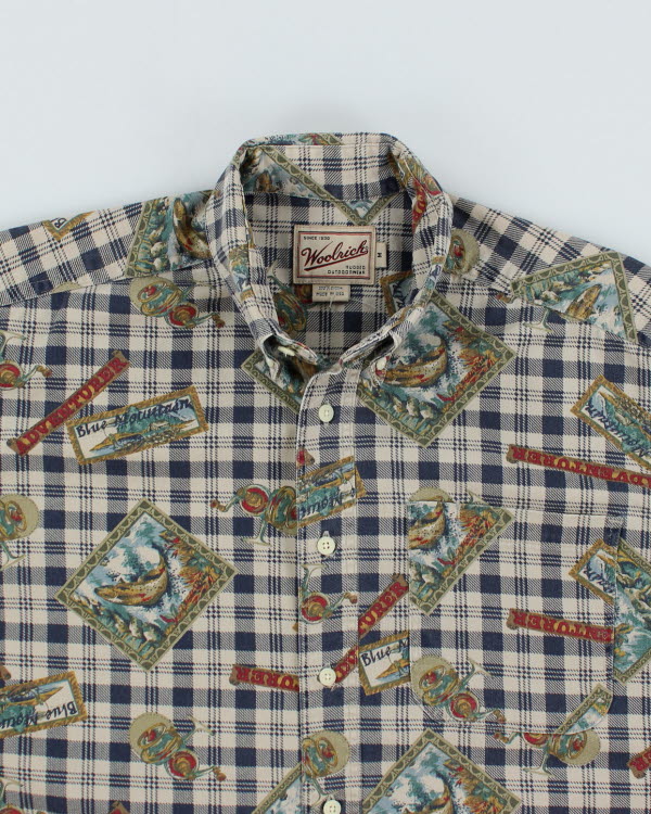 Vintage 90s Woolrich Trout All over Print Shirt - M