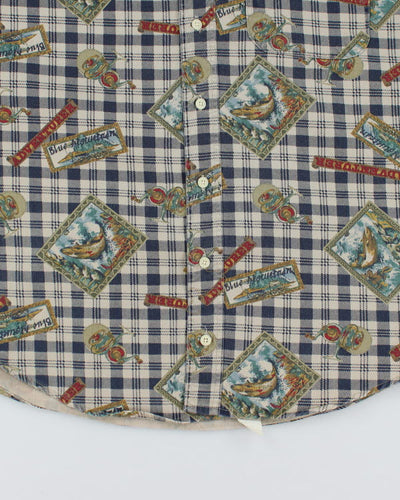 Vintage 90s Woolrich Trout All over Print Shirt - M
